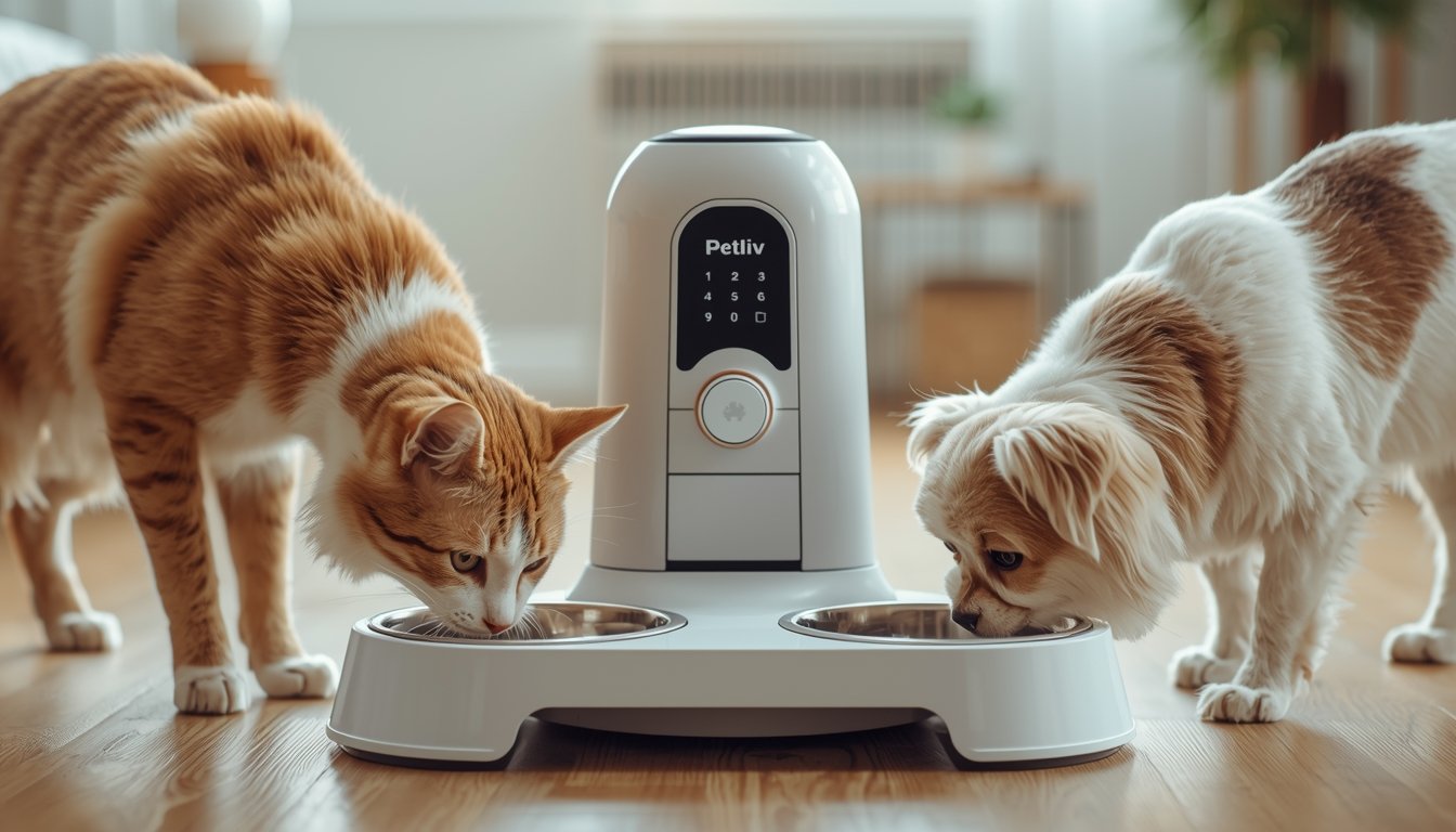 PETLIV comedero automático doble cuenco para mascotas con app